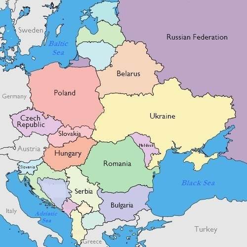 Map of Eastern Europe