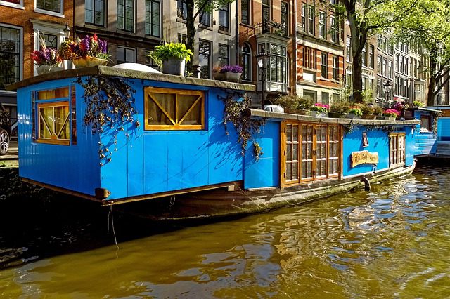 Colorful houseboat