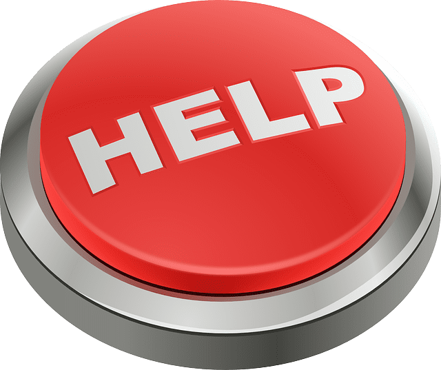 Red button labelled HELP