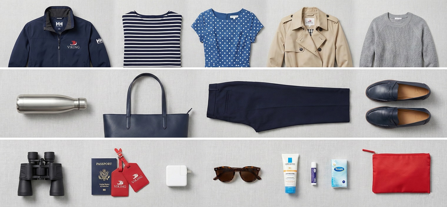 Packing for Viking River Cruises with comfortable shoes layers and smart casual clothing