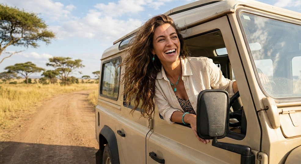 Traveler planning a long-term travel lifestyle with calm intention