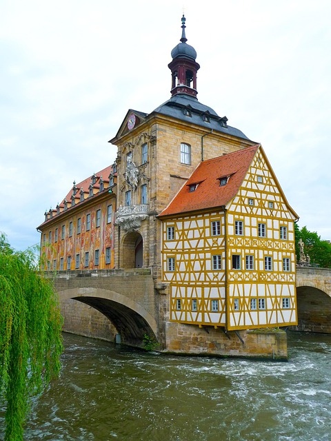 Small-town Germany street scene in Bamberg