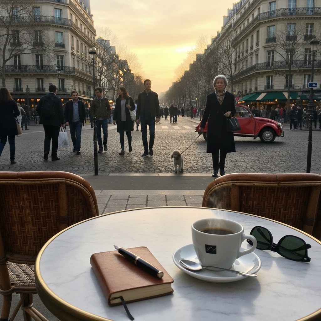 Street-level view in France that captures everyday travel rhythm