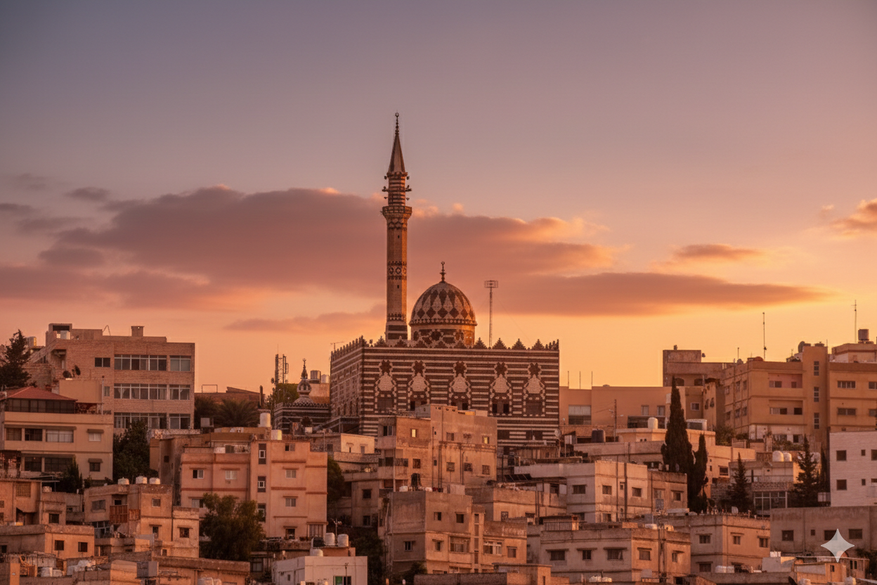 Amman skyline at dusk, Jordan