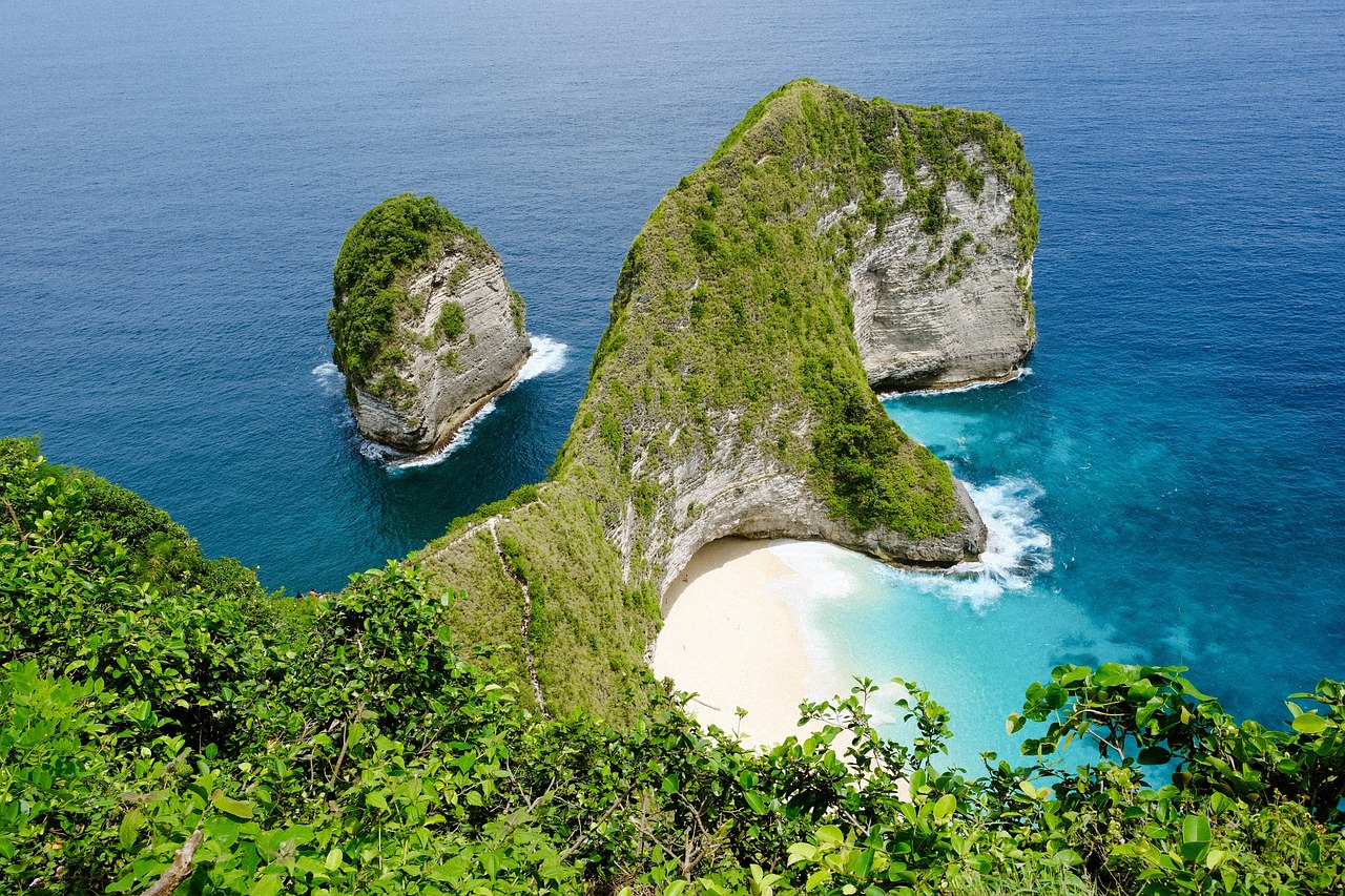 Tropical coastline and islands in Indonesia