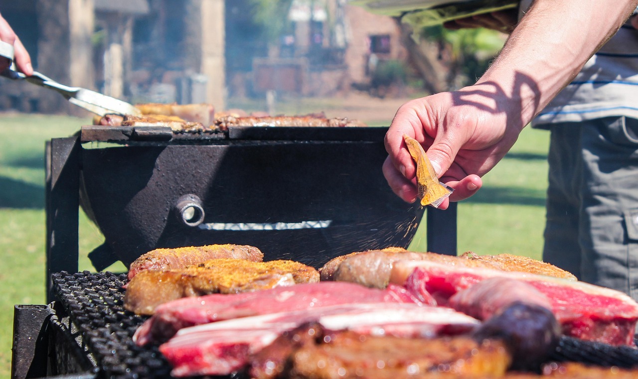 Traditional South African braai meal setup