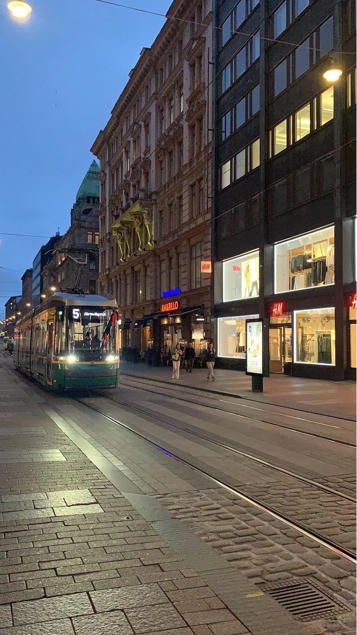 Finland street mood: clean winter glow, calm streets, and practical comfort
