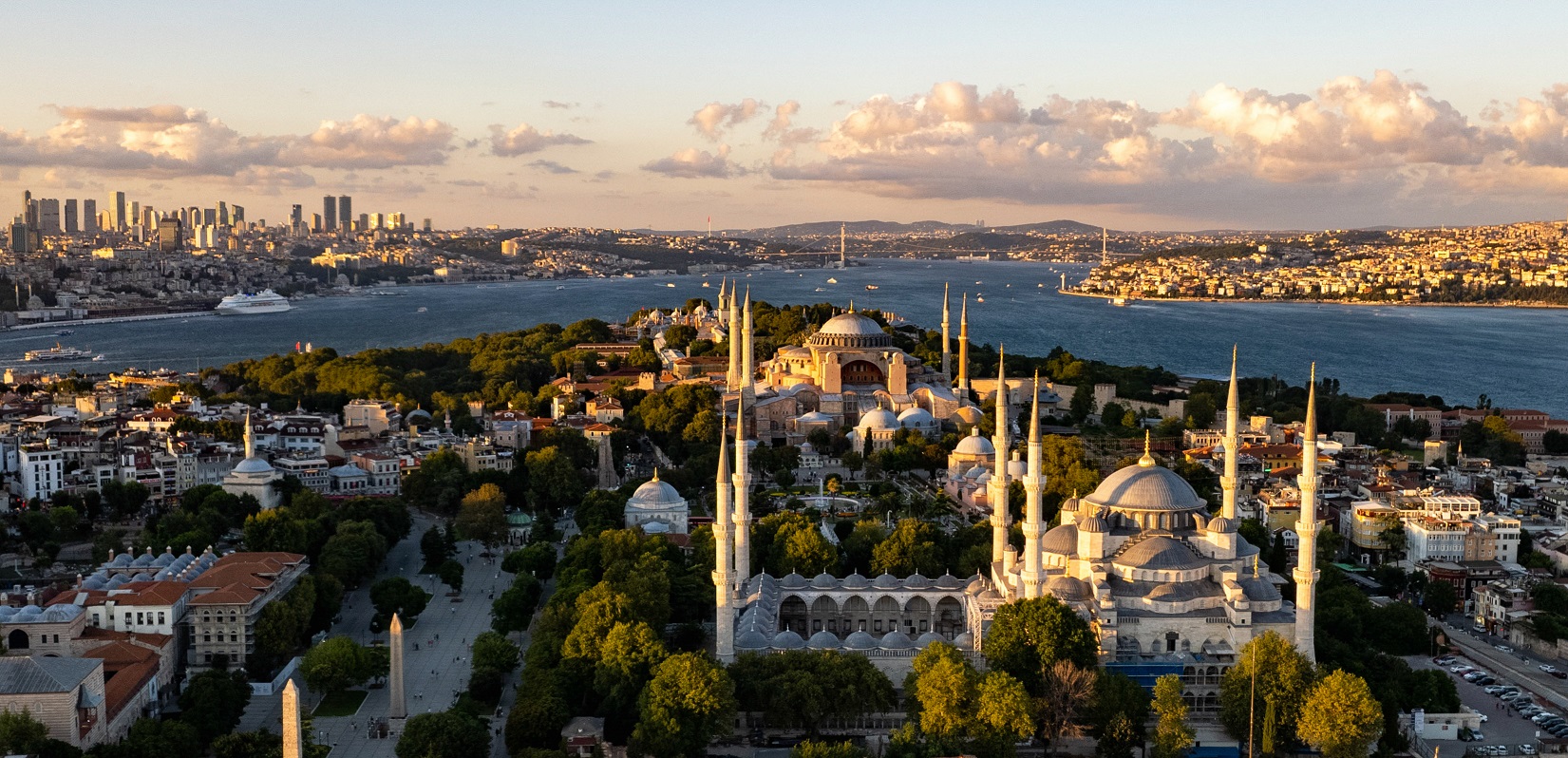 Istanbul skyline with historical peninsula and Bosphorus