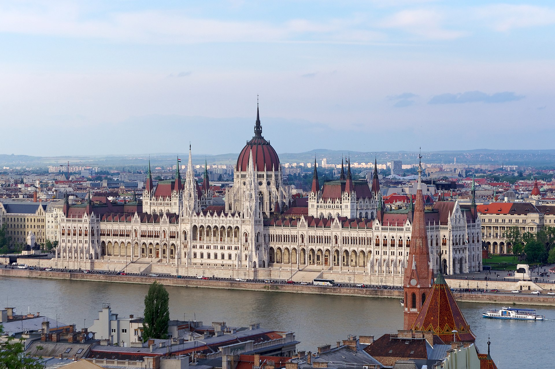 Hungary travel scene: Budapest Parliament building by the Danube
