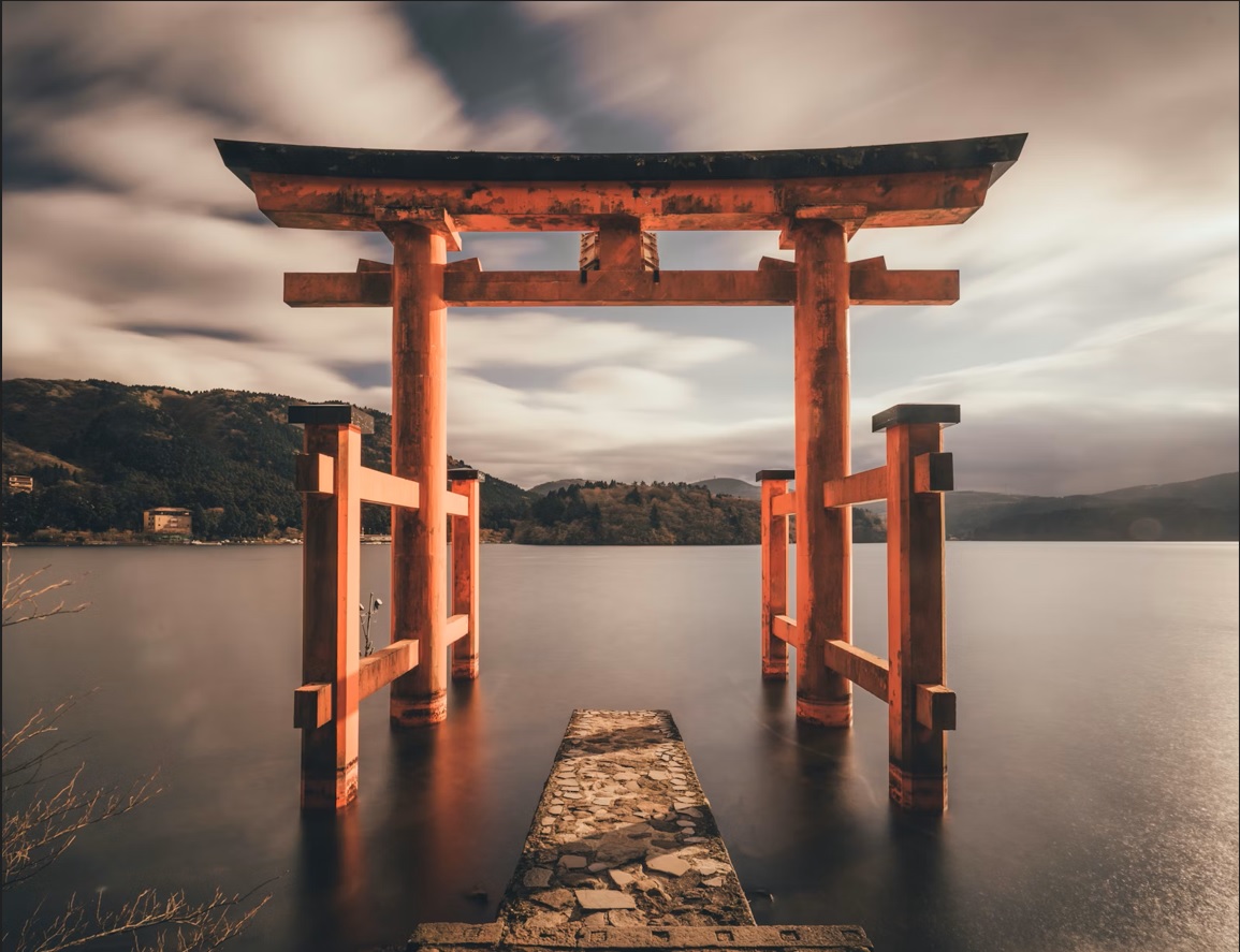 Japanese shrines and lakes
