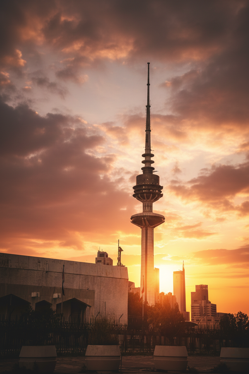 Kuwait City skyline at dusk