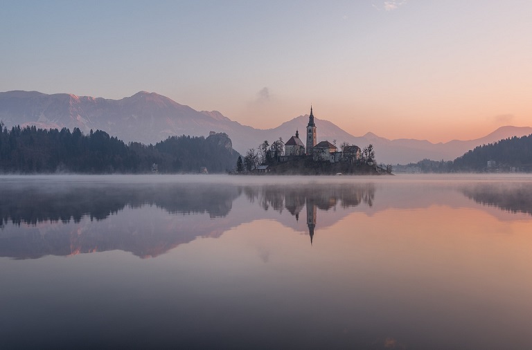 A scenic Eastern European lake