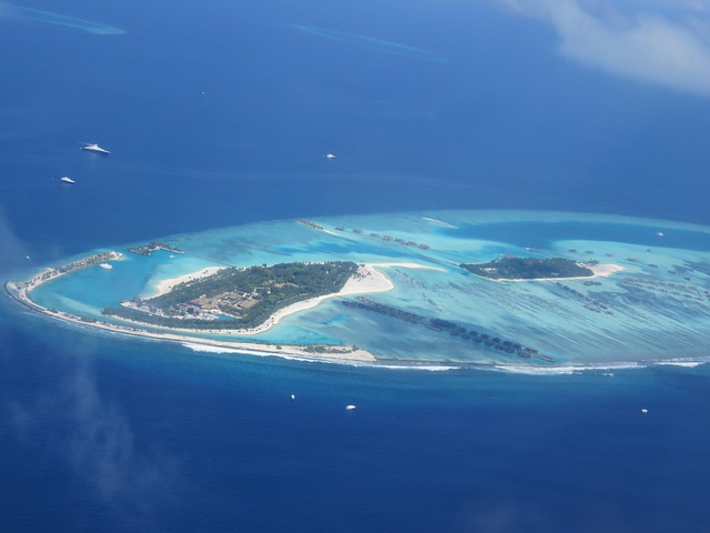 High above the Maldives