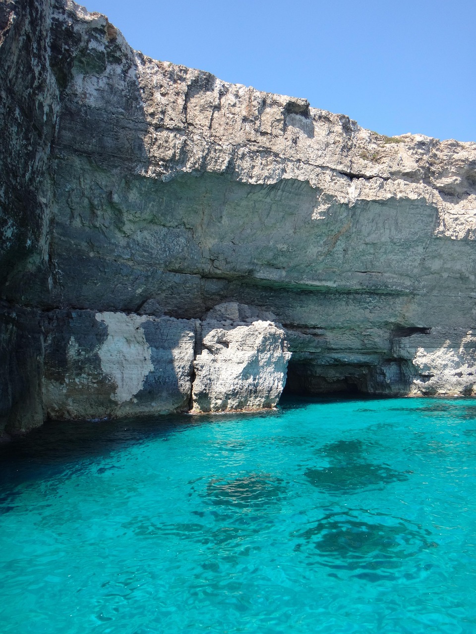 Malta: Blue Lagoon water at Comino in bright Mediterranean light
