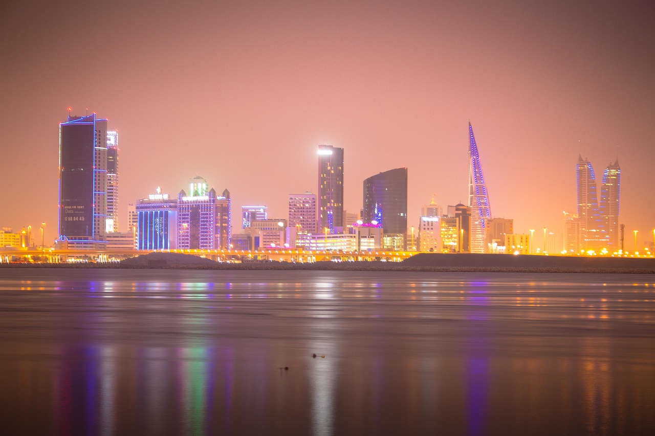 Bahrain skyline at dusk