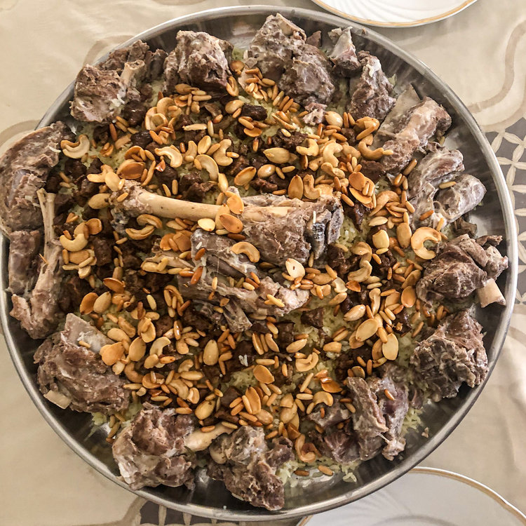 Traditional Jordanian mansaf meal