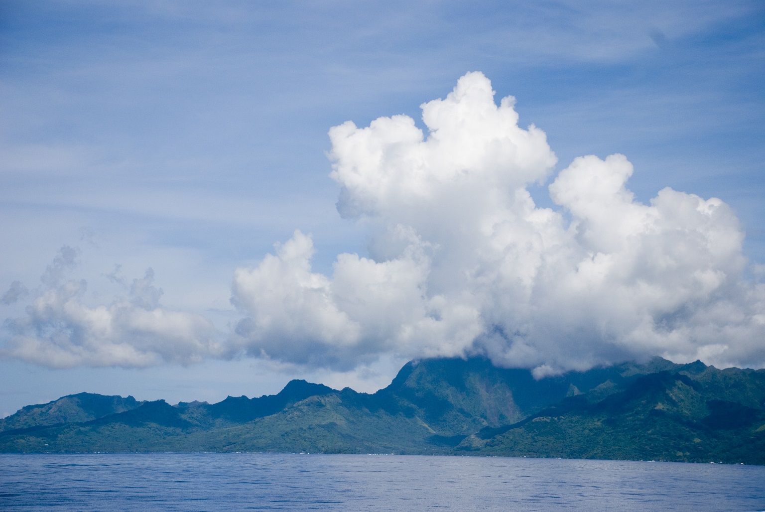 Moorea island and lagoon view in French Polynesia