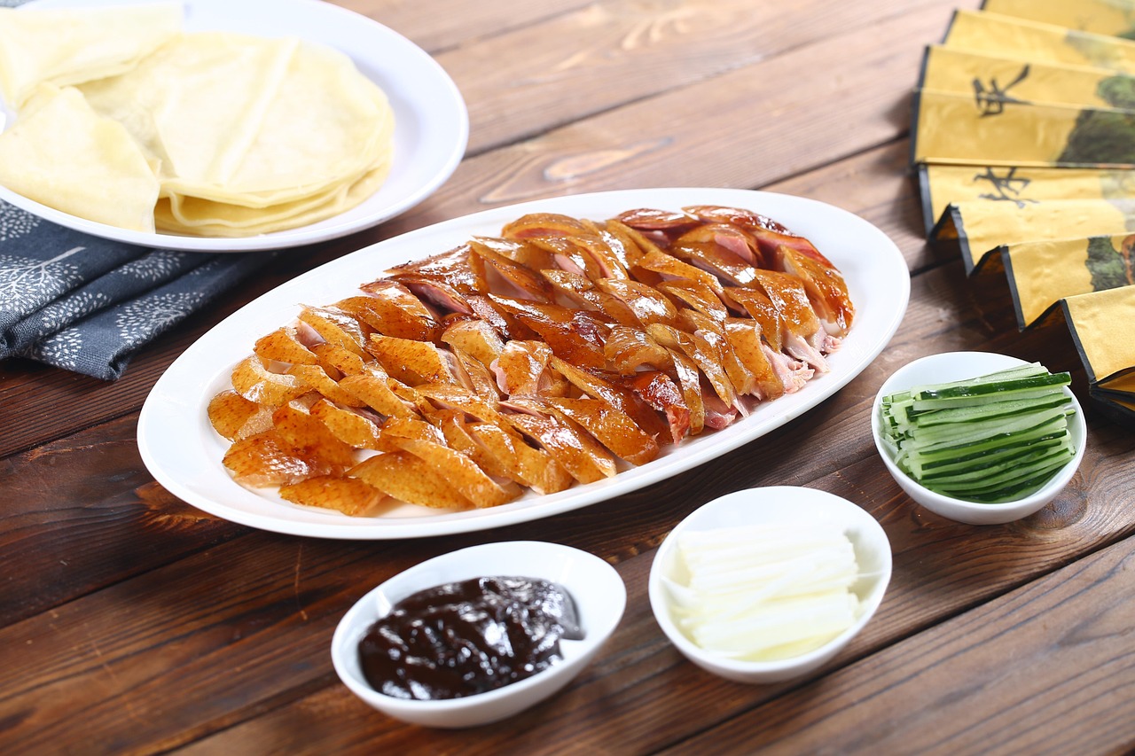 Peking duck served traditionally