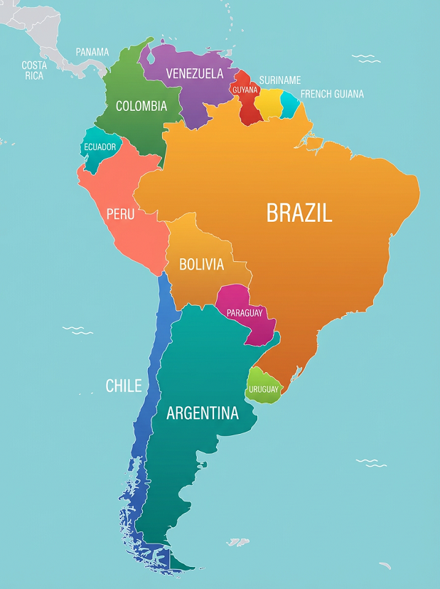 South America overview map