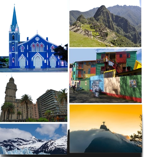 South America destination montage