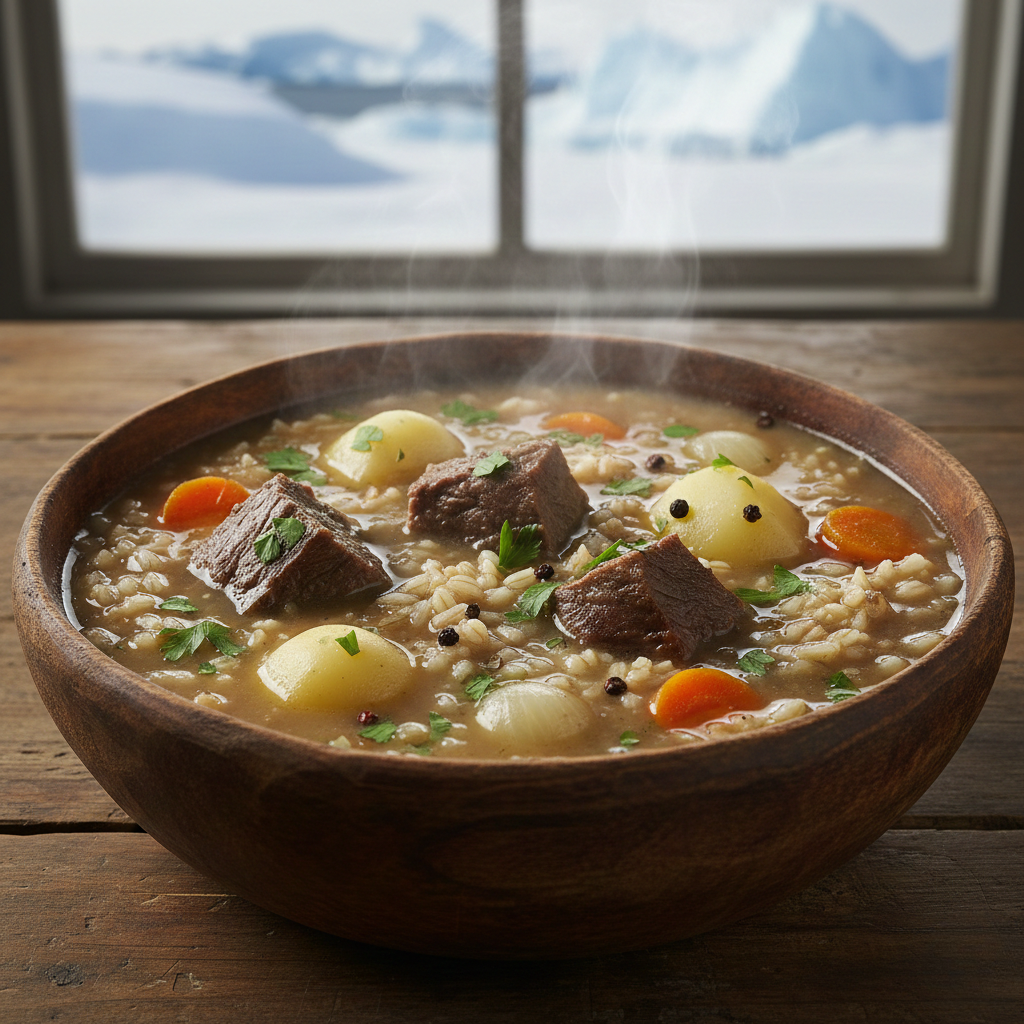 Suaasat traditional Greenlandic soup served warm