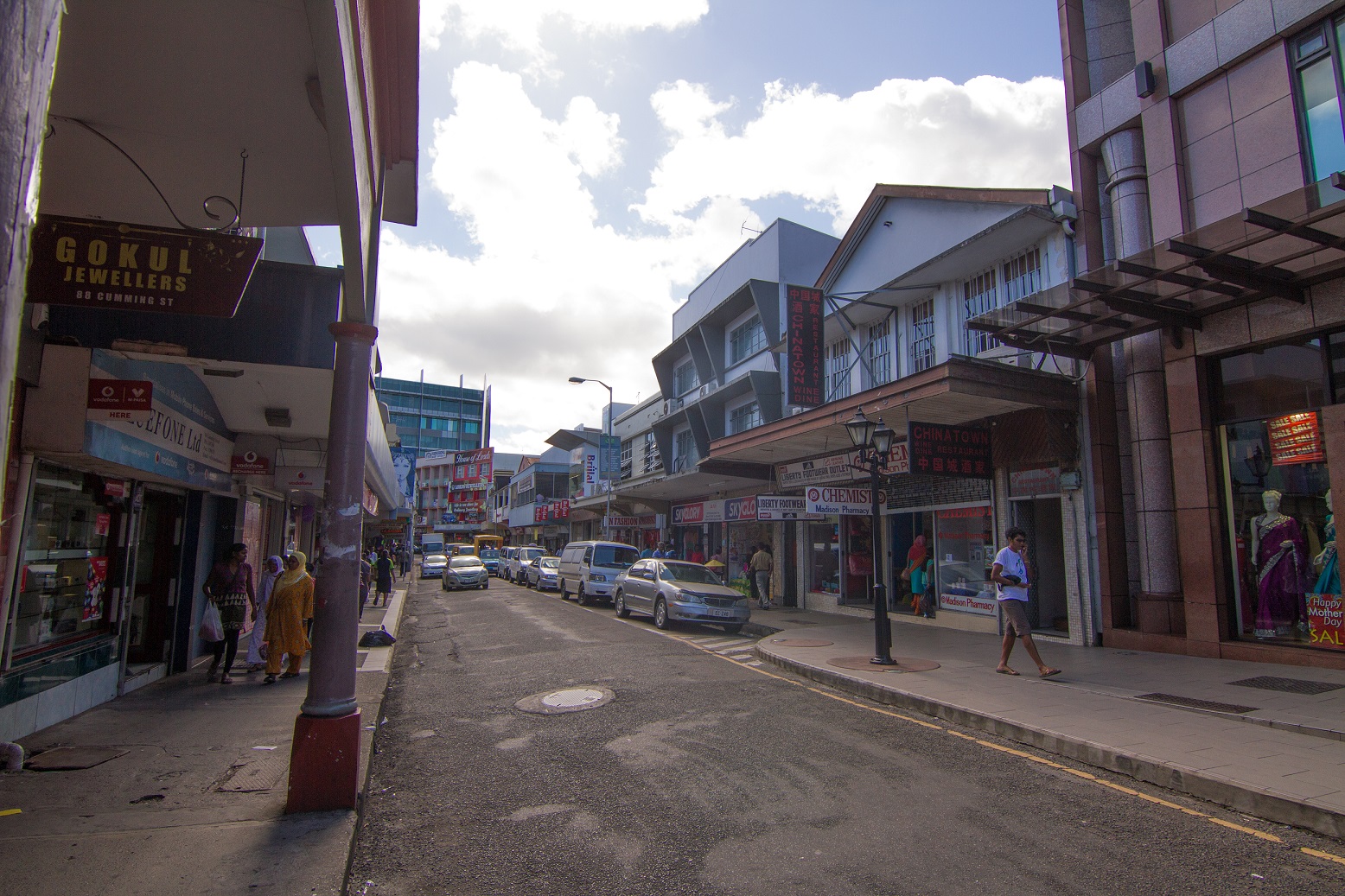 Fiji village and market atmosphere