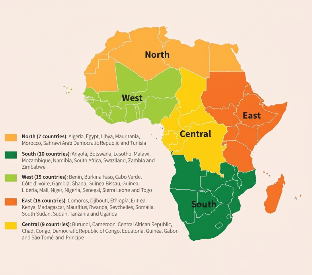 Regional map of Africa