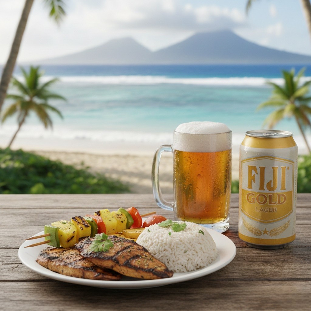 Fiji tropical lunch and island food scene