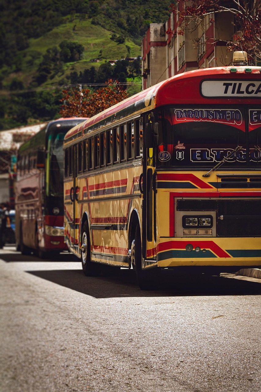 Colorful buses in Mérida, Venezuela