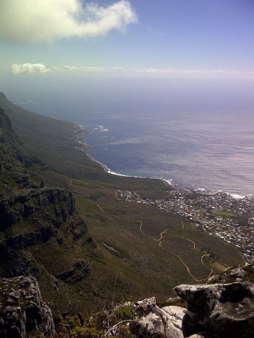 Panoramic view of Cape Town and surrounding suburbs in South Africa