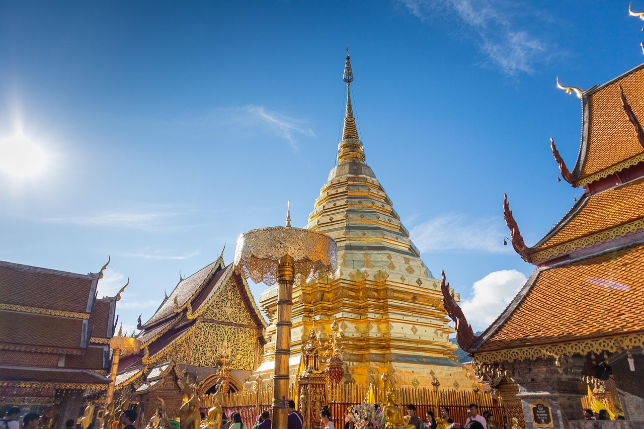 Thai-Shrines- temple landscape in northern Thailand
