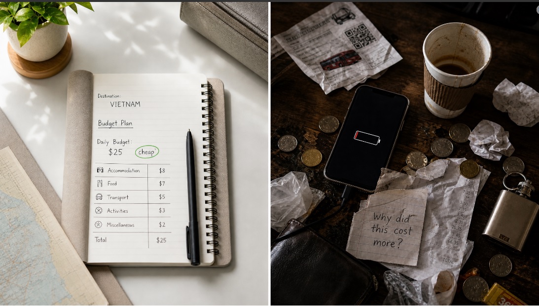 Cheap on paper travel planning compared with real travel costs