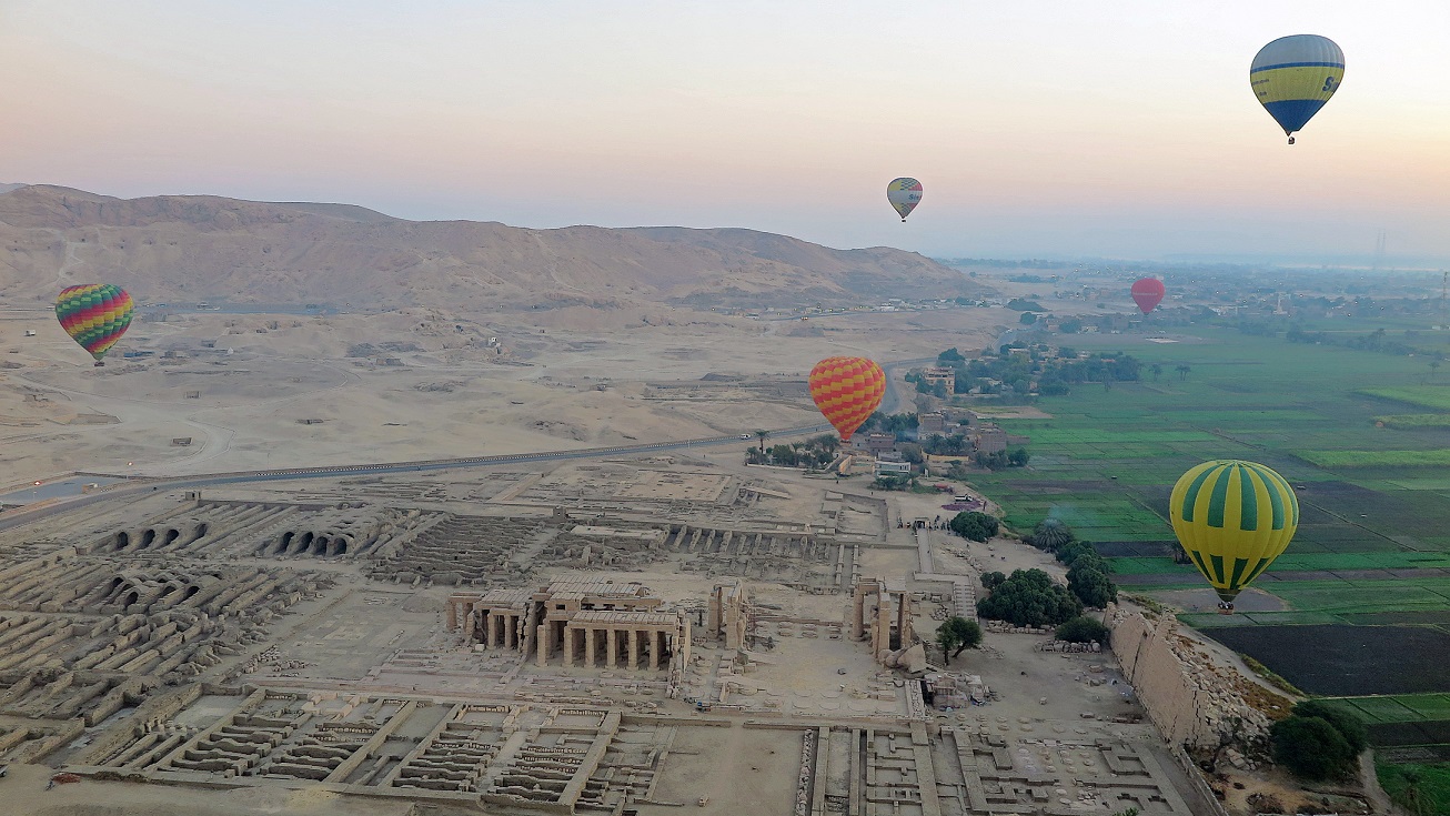 Luxor hot air ballooning above Egypt as one of the historic places to visit
