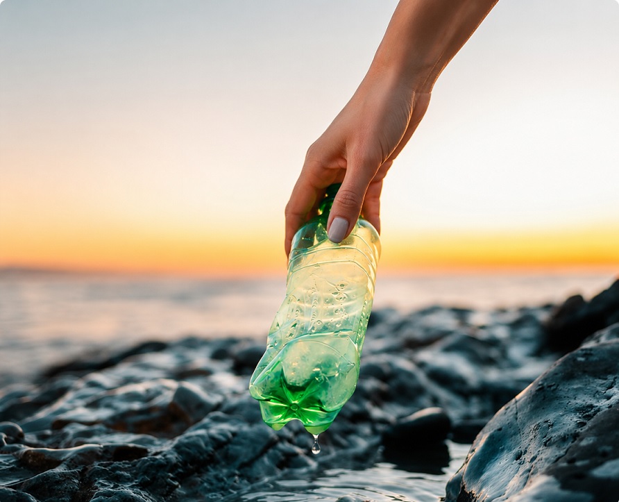 Traveller picking up litter as a simple act of cultural sensitivity in travel