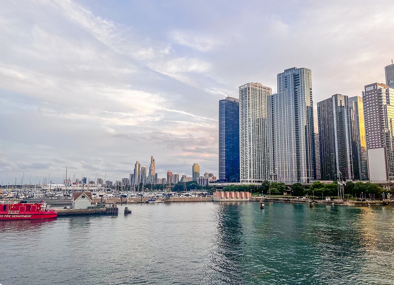 Chicago waterfront and high-rise buildings