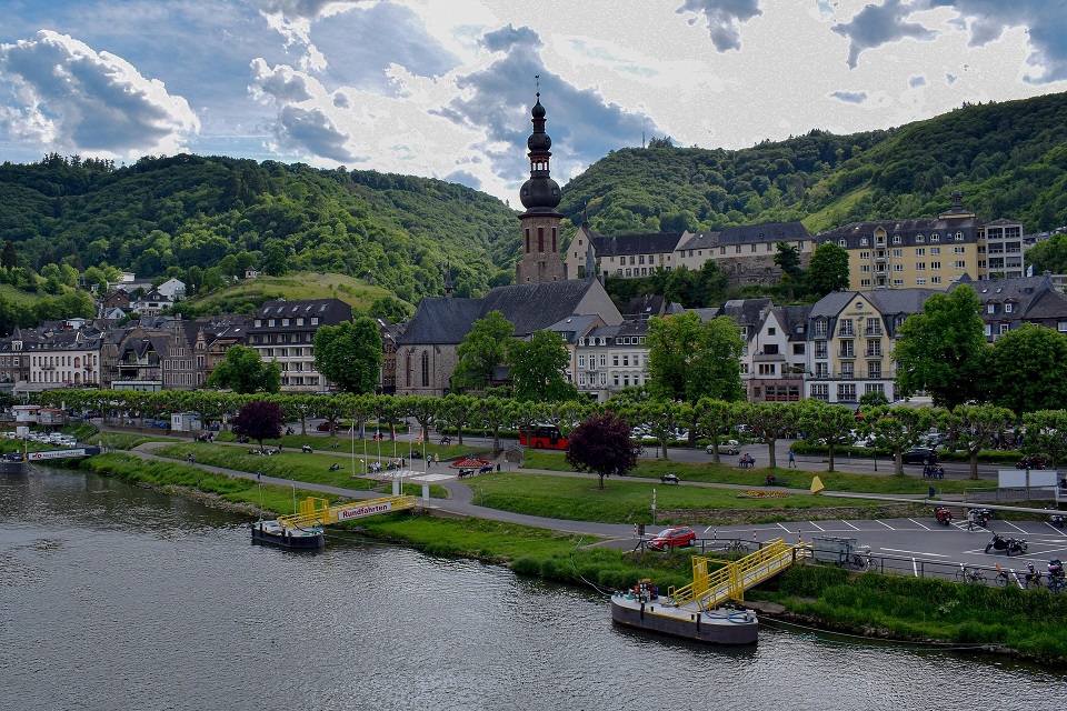 Historic church and picturesque buildings in Cochem Germany