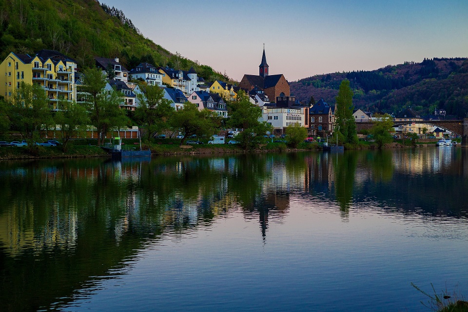 View of Cochem and Reichsburg Castle from the Moselle River