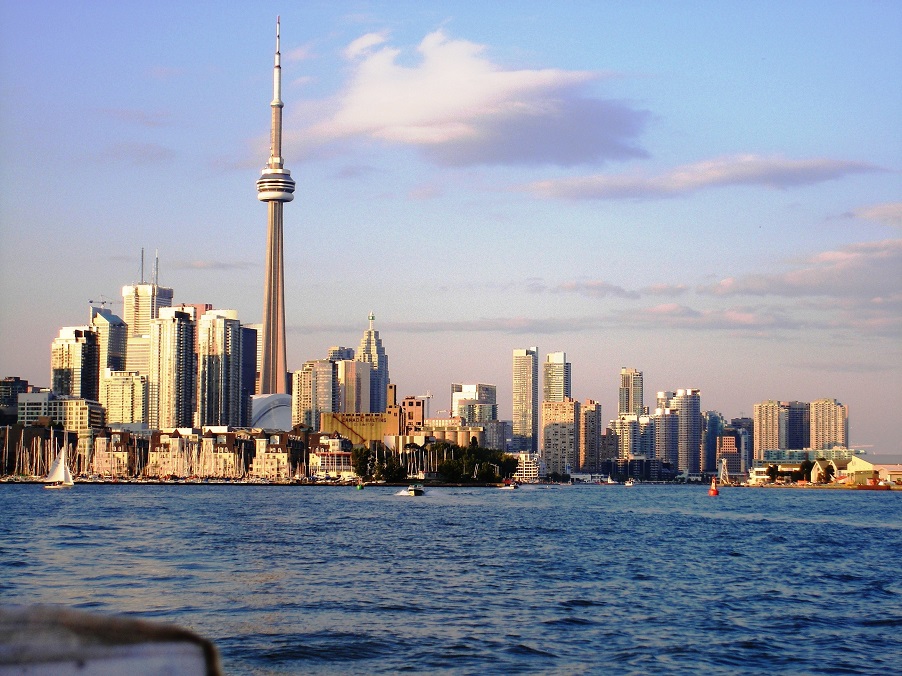 Toronto skyline across the water in Ontario