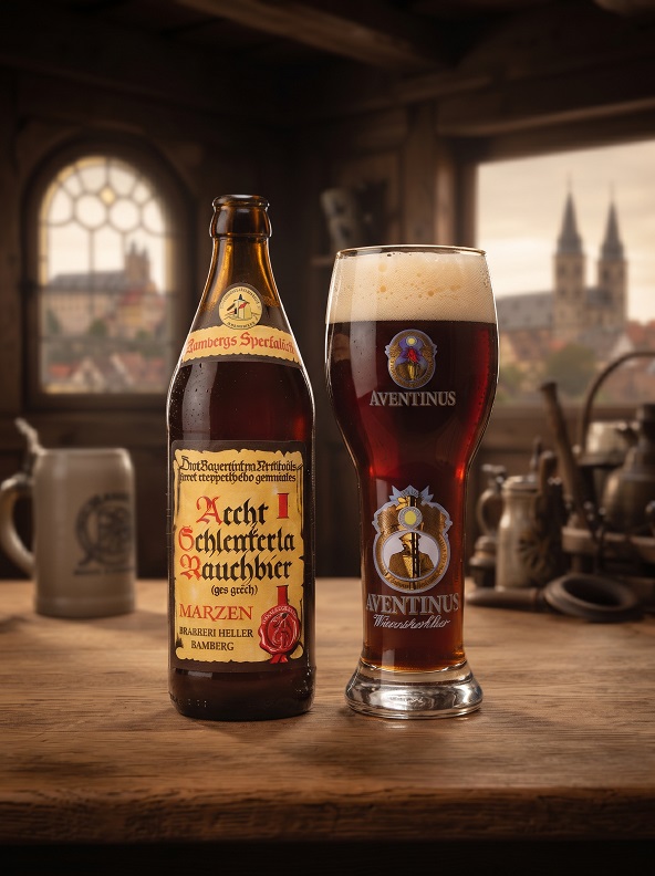Trying traditional smoked beer in Bamberg