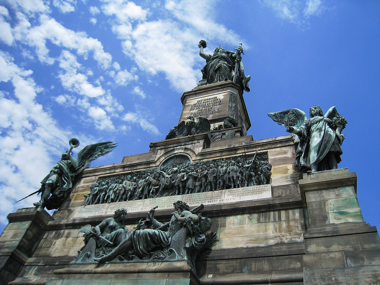 Germania atop the Niederwald Monument above Rüdesheim